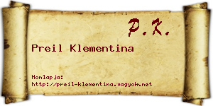 Preil Klementina névjegykártya